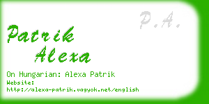 patrik alexa business card